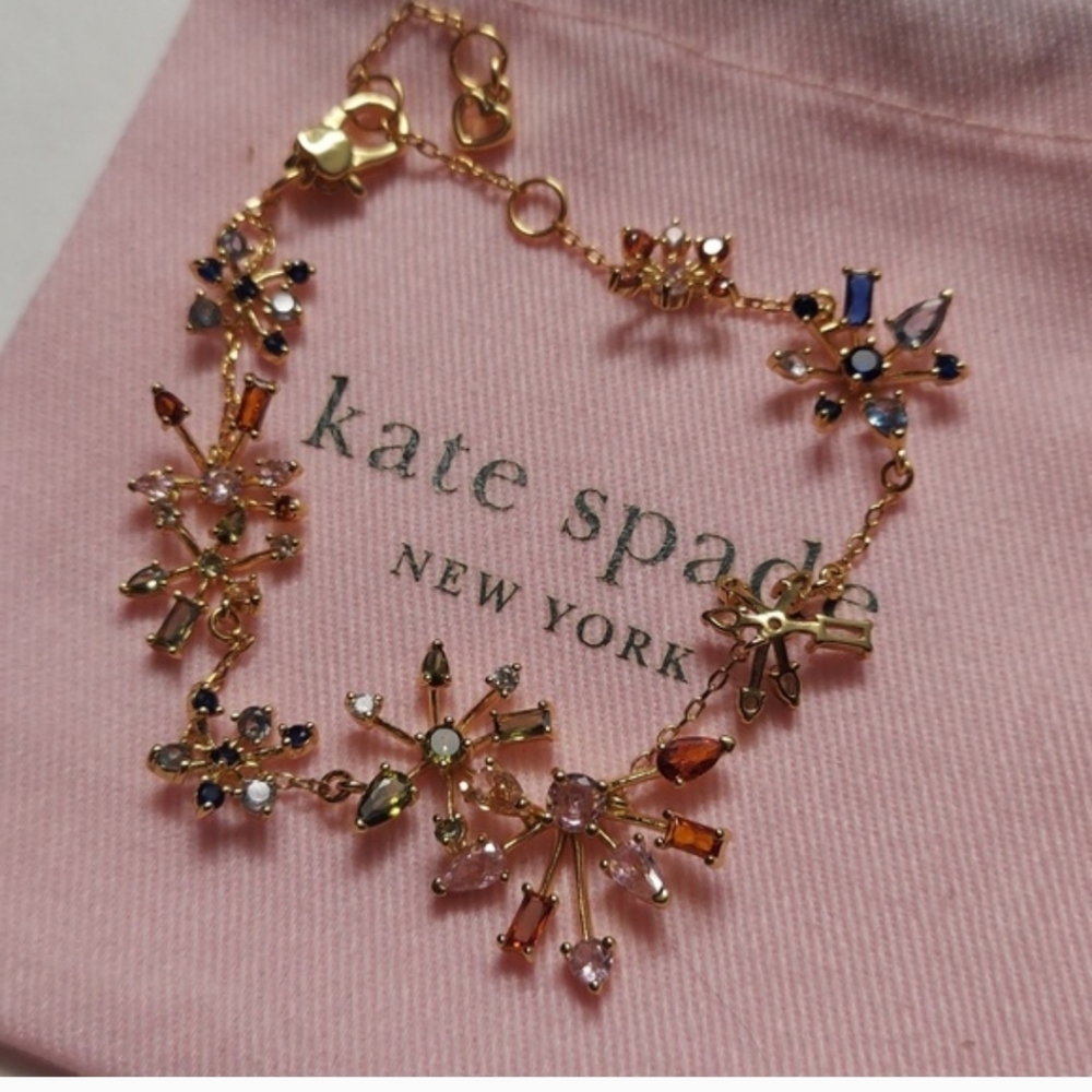 kate spade new york Mixed Cubic Zirconia Firework Flower Line Bracelet - Picture 3 of 6